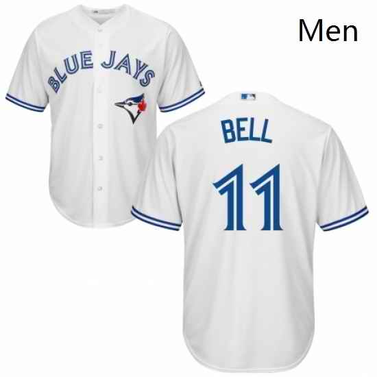 Mens Majestic Toronto Blue Jays 11 George Bell Replica White Home MLB Jersey